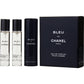 Chanel Bleu De Chanel 淡香精喷雾补充装 0.7 盎司及两件淡香精补充装 0.7 盎司